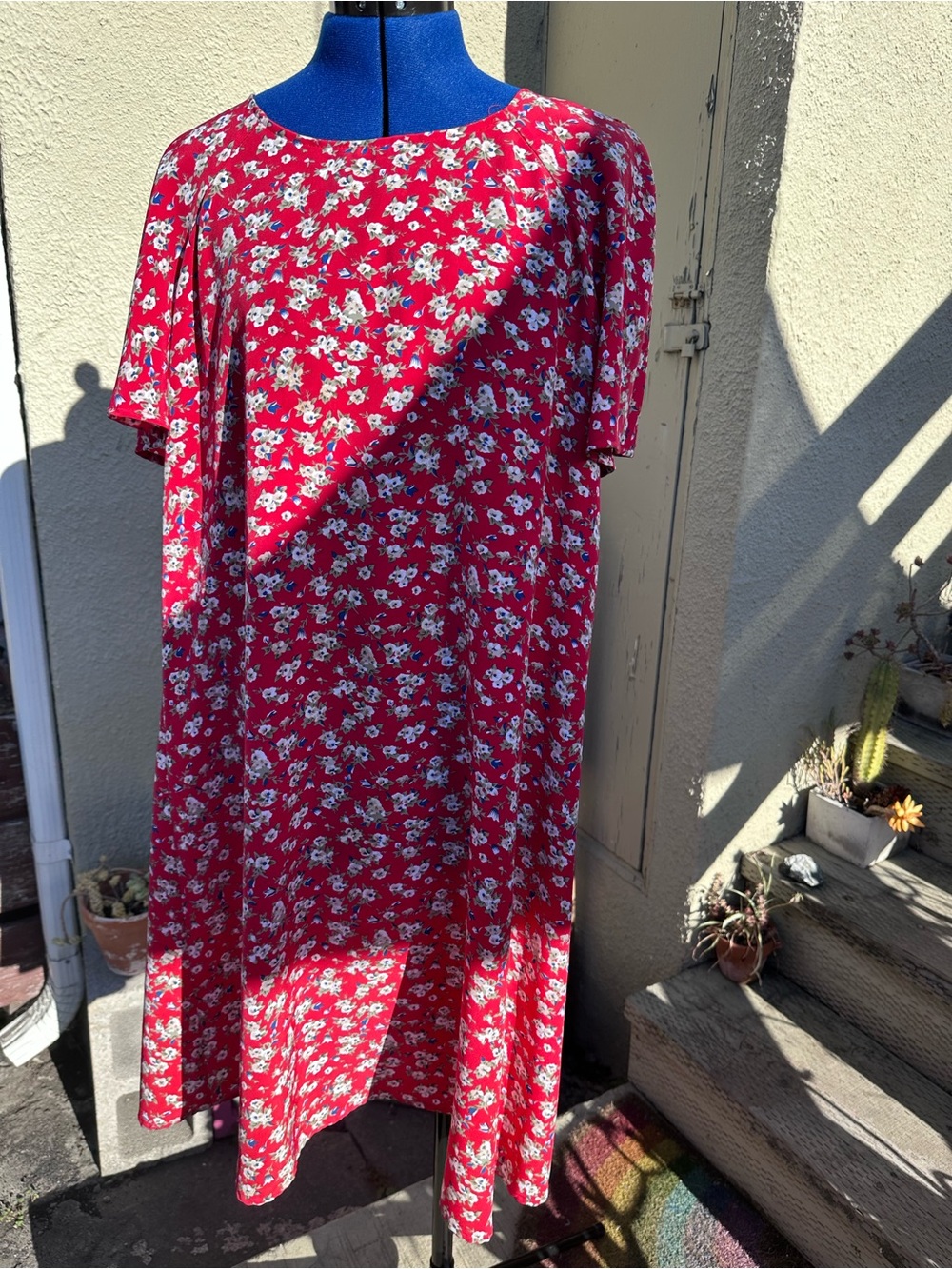 Vintage 90’ Grunge Cottagecore Red Floral Swing Dress